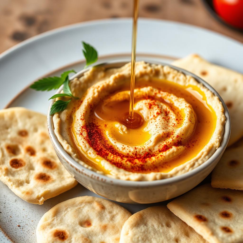 Silken Hummus with Paprika Oil